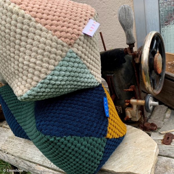 Struktur - Velour - Taschenstoff - Polster - Deko - rauchblau
